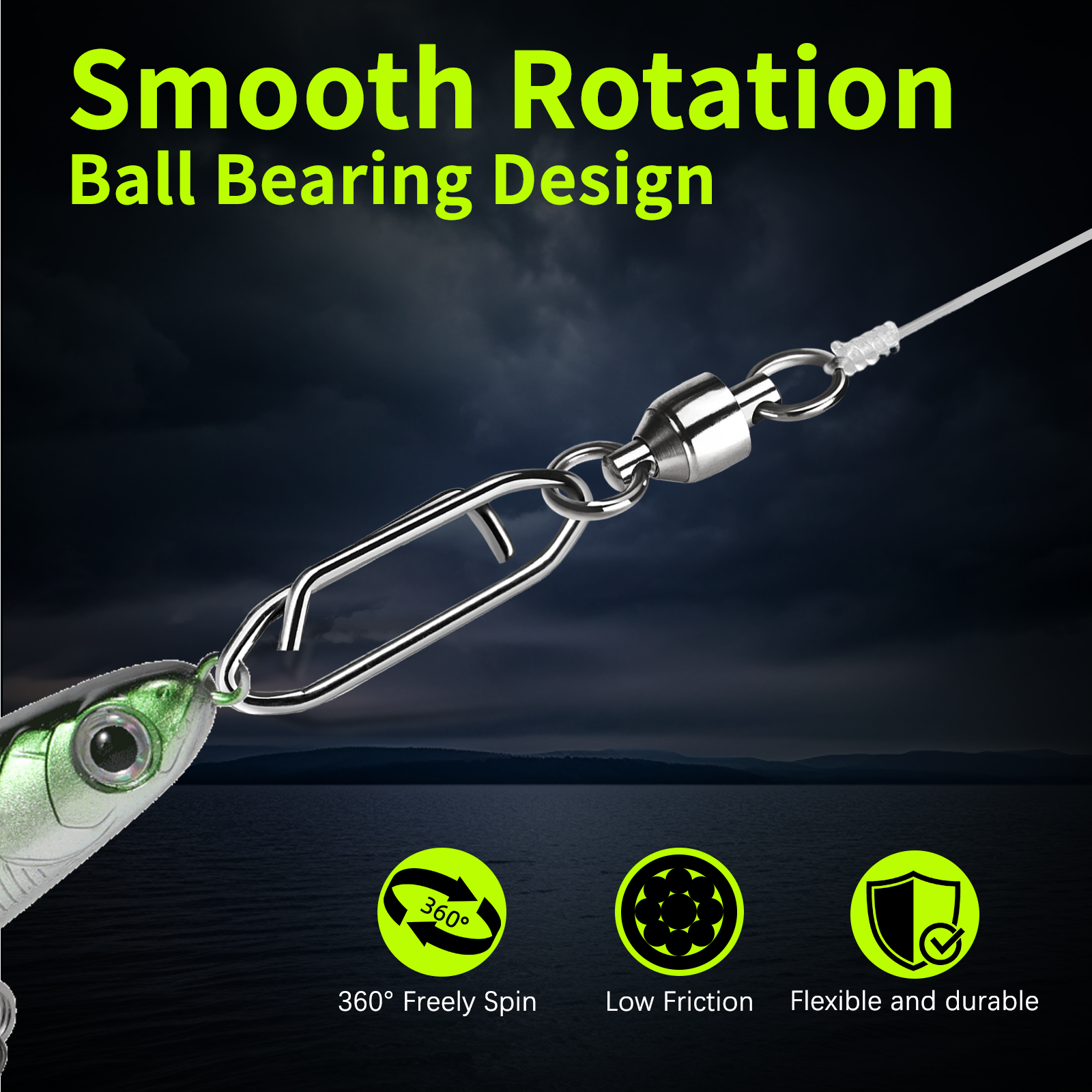 9KM Fishing Swivel Snap Kit 50 - Fishing Lure Kit บทวิจารณ์และราคา