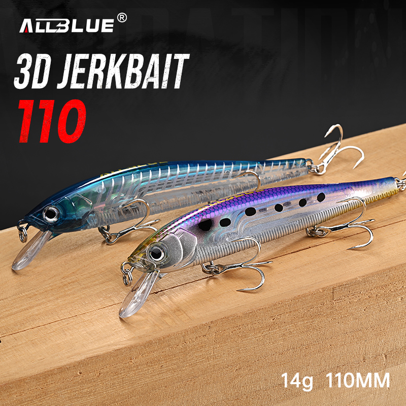 ALLBLUE 3D Jerkbait Wobbler Fi - Fishing Lure Jerkbait บทวิจารณ์และราคา