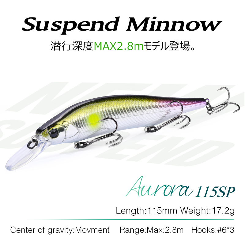 TSURINOYA 115mm 17.2g Suspendi - Fishing Lure Jerkbait บทวิจารณ์และราคา