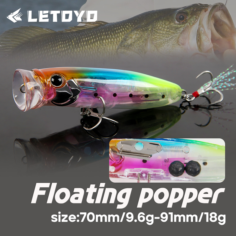 LETOYO 9.6g/18g Floating Poppe - Fishing Lure Popper บทวิจารณ์และราคา