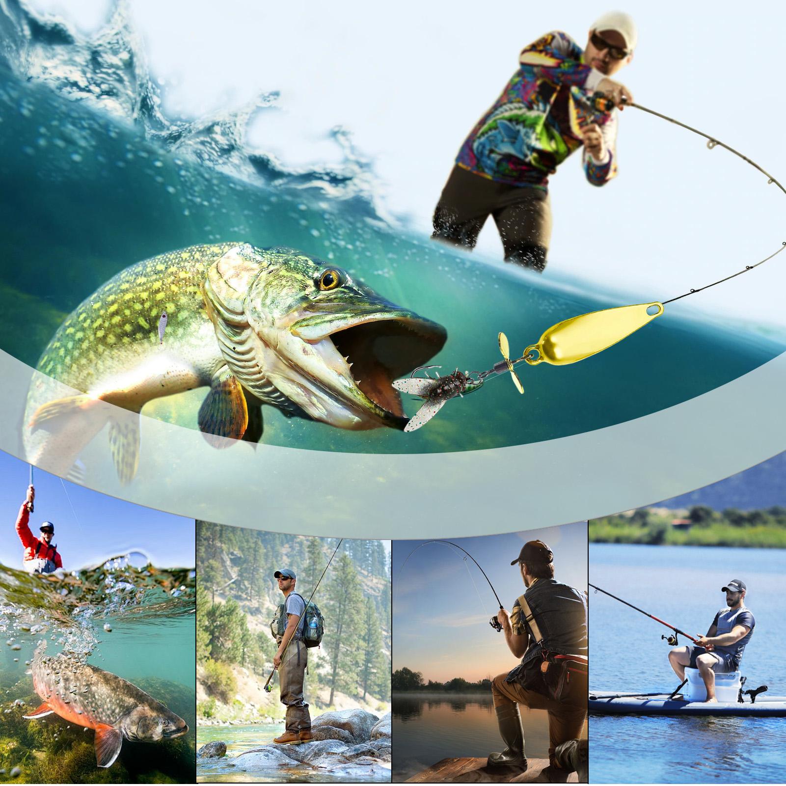 3 Pack Metal Spinner Baits 3D  - Fishing Lure Blade Bait บทวิจารณ์และราคา