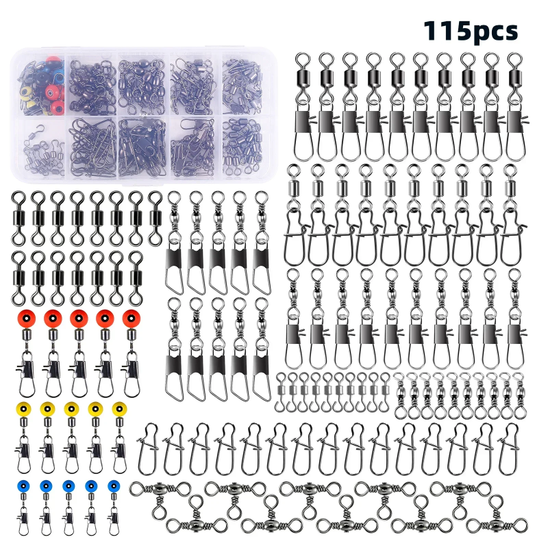 115pcs Fishing Swivel Connecto - Fishing Lure Kit บทวิจารณ์และราคา