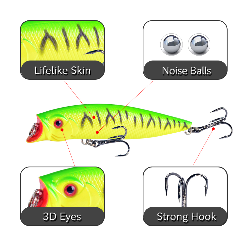 1pcs Fishing Lures High Qualit - Fishing Lure Popper บทวิจารณ์และราคา