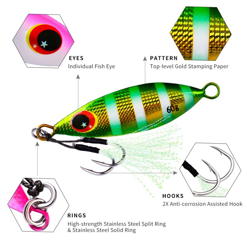Metal Slow Jig Lure Hard Artif - Fishing Lure Buzzbait บทวิจารณ์และราคา