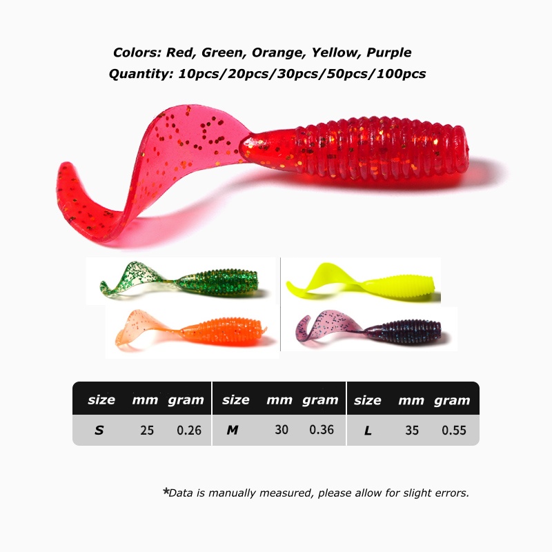 Wondersee 50PCS Soft Bait Worm - Fishing Lure Soft Plastic บทวิจารณ์และราคา