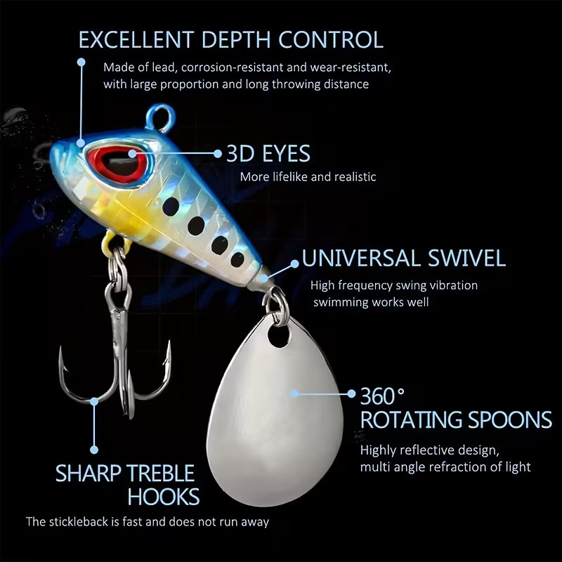 5/6pcs Mini VIB With Spoon Fis - Fishing Lure Spinnerbait บทวิจารณ์และราคา