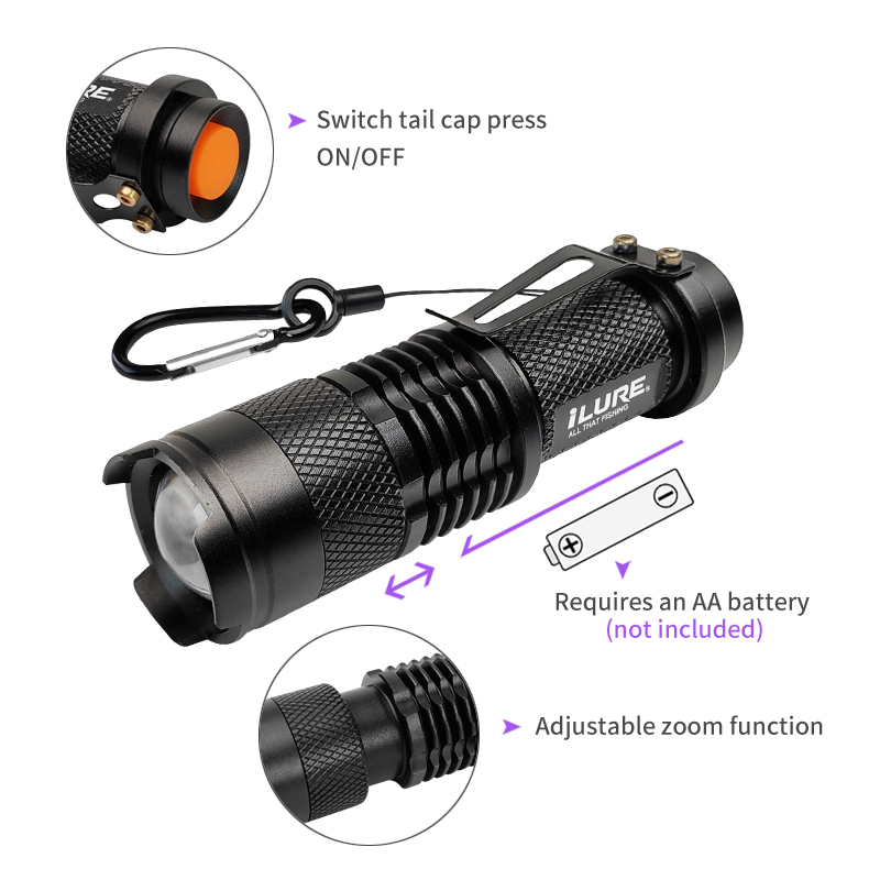 Mini UV Flashlight 395nm Ultra - Fishing Lure Kit บทวิจารณ์และราคา
