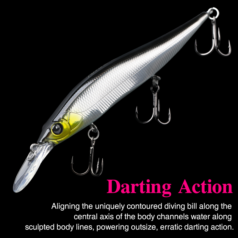 TSURINOYA  Suspending Minnow J - Fishing Lure Jerkbait บทวิจารณ์และราคา