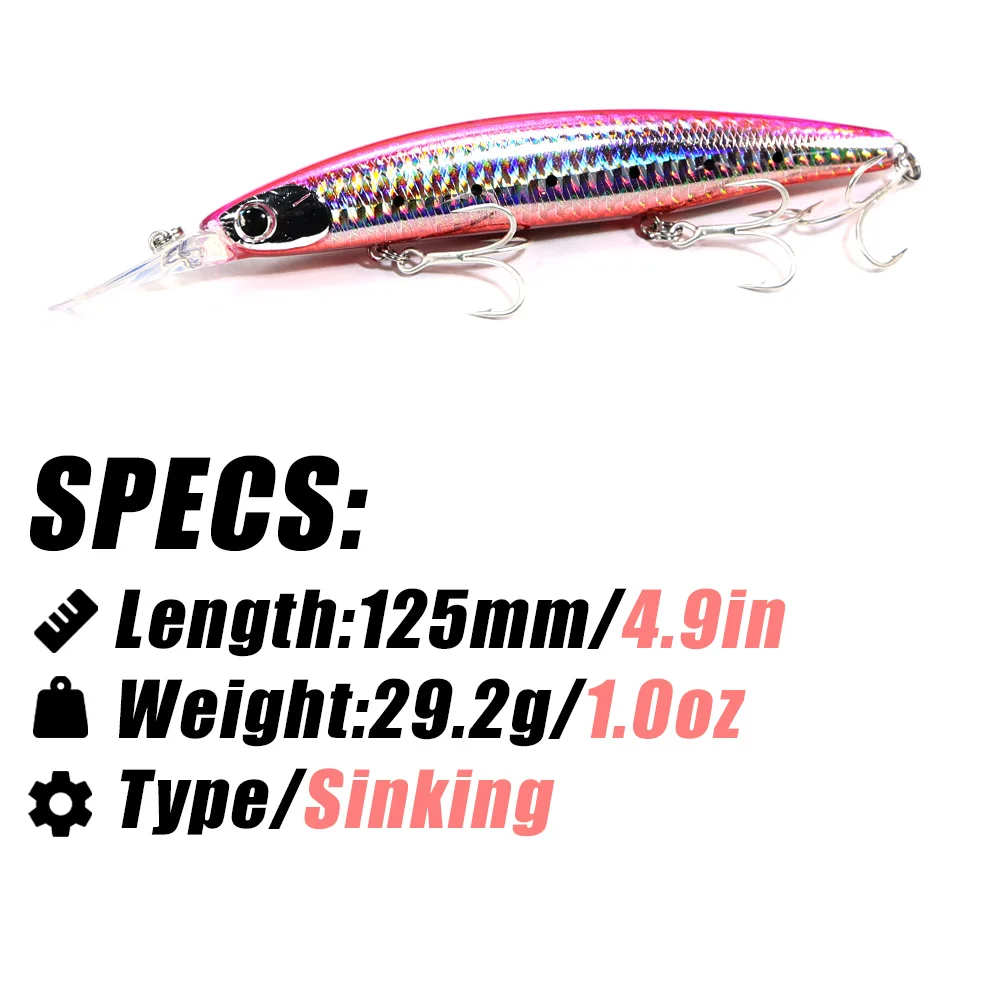 B&U 125mm Sinking Minnow Sea F - Fishing Lure Jerkbait บทวิจารณ์และราคา