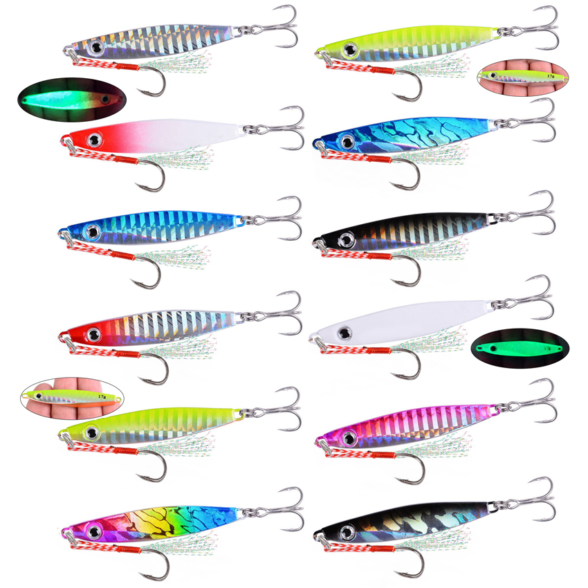 12pcs Fishing Metal Lures Jig  - Fishing Lure Blade Bait บทวิจารณ์และราคา