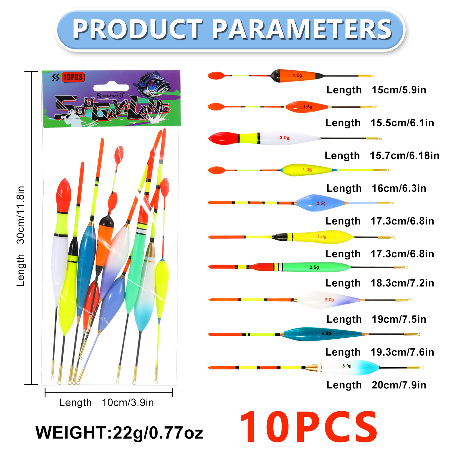 EVA Fishing Float Set 10pc 1.5 - Fishing Lure Topwater บทวิจารณ์และราคา